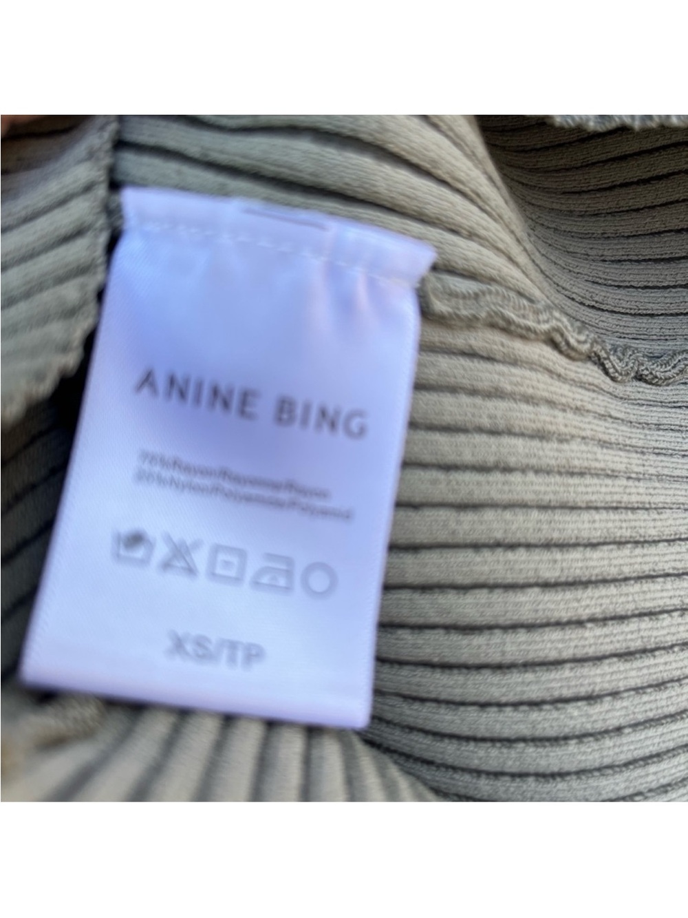 Anine Bing Ribbed Midi Pencil Skirt in Olive - Picture 4 of 4